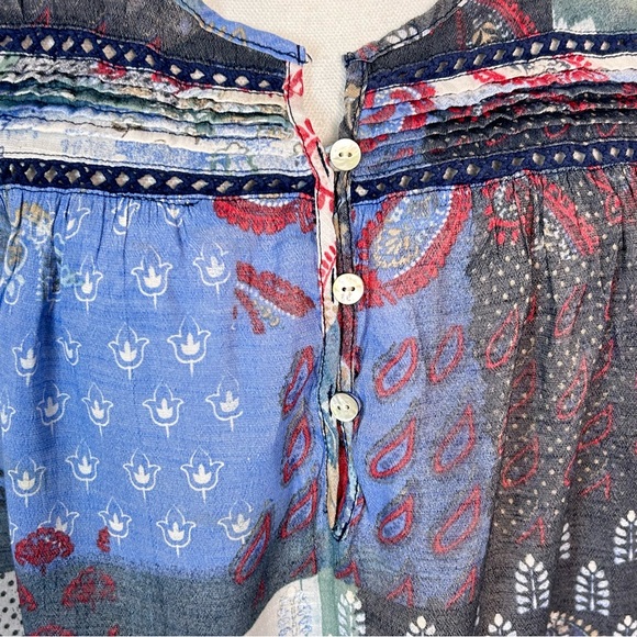 Hope & Harlow Multicolored Sleeveless Peasant Top - Picture 2 of 11